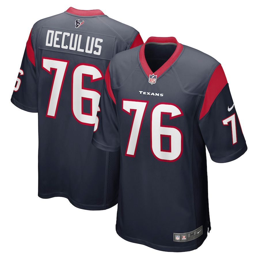 Men Houston Texans #76 Austin Deculus Nike Navy Game Player NFL Jersey->houston texans->NFL Jersey